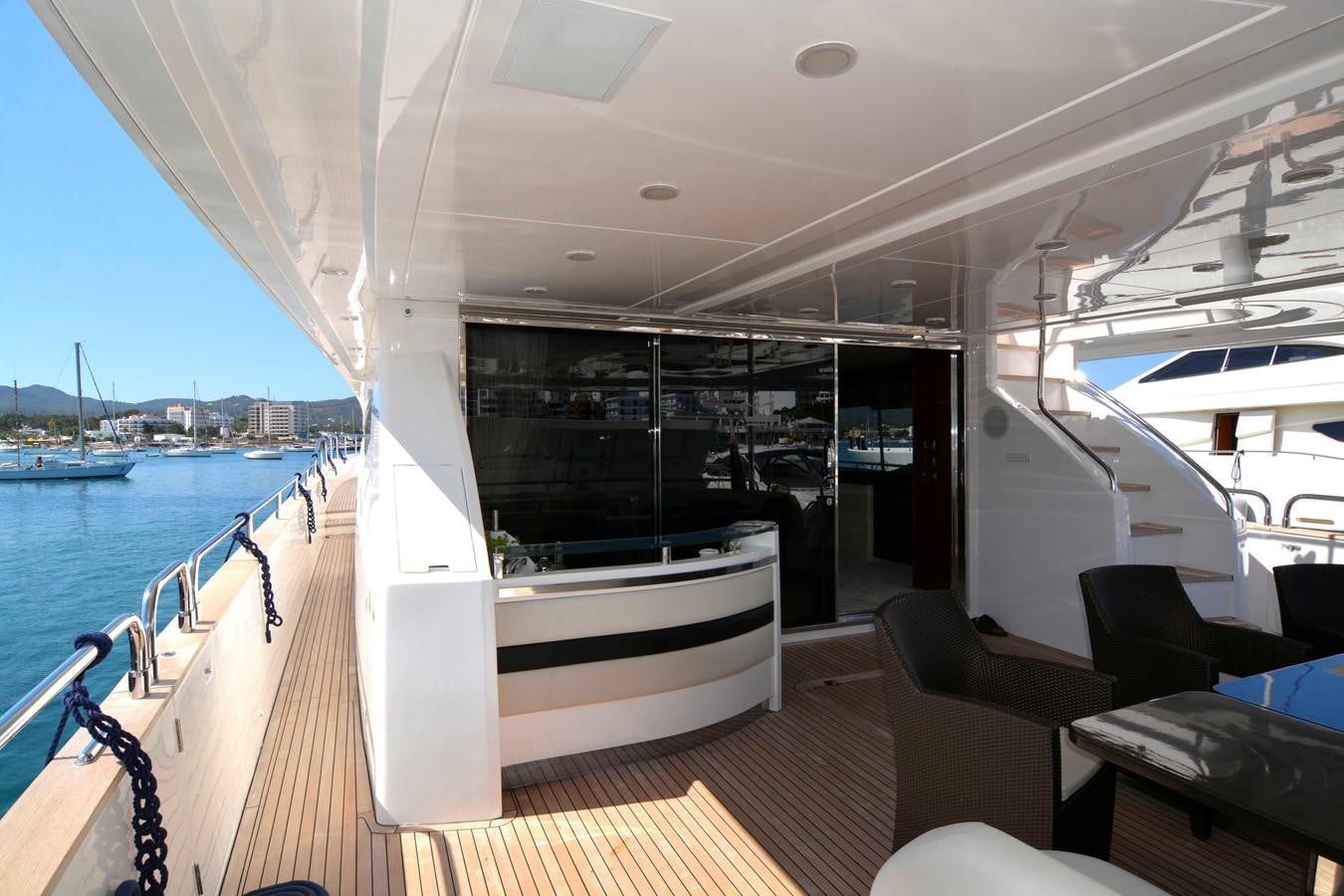 a boat on a deck aboard MAESTRO Yacht for Sale