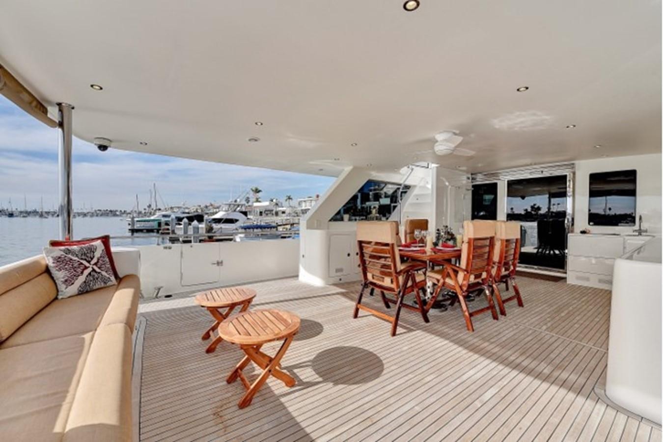 a living room with a large white sofa and chairs aboard SVETI NIKOLA Yacht for Sale