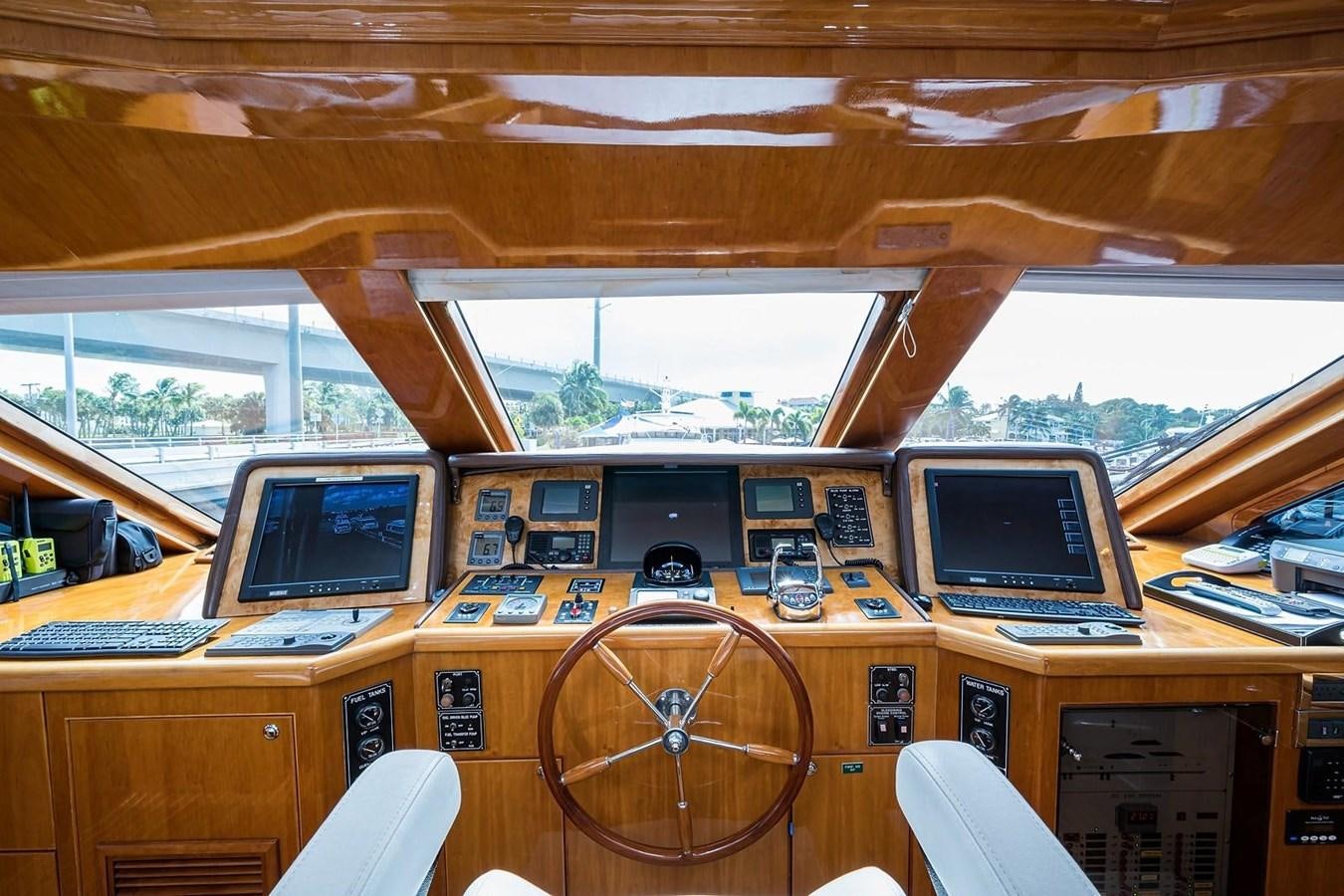 inside of a vehicle with a large window and a view of the land aboard OSSUM DREAM Yacht for Sale