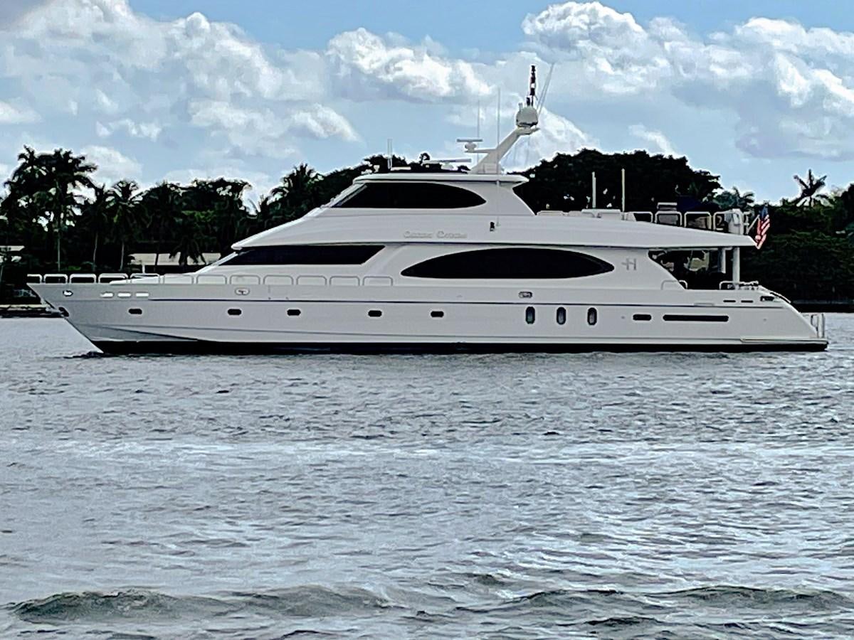 a white yacht on the water aboard OSSUM DREAM Yacht for Sale