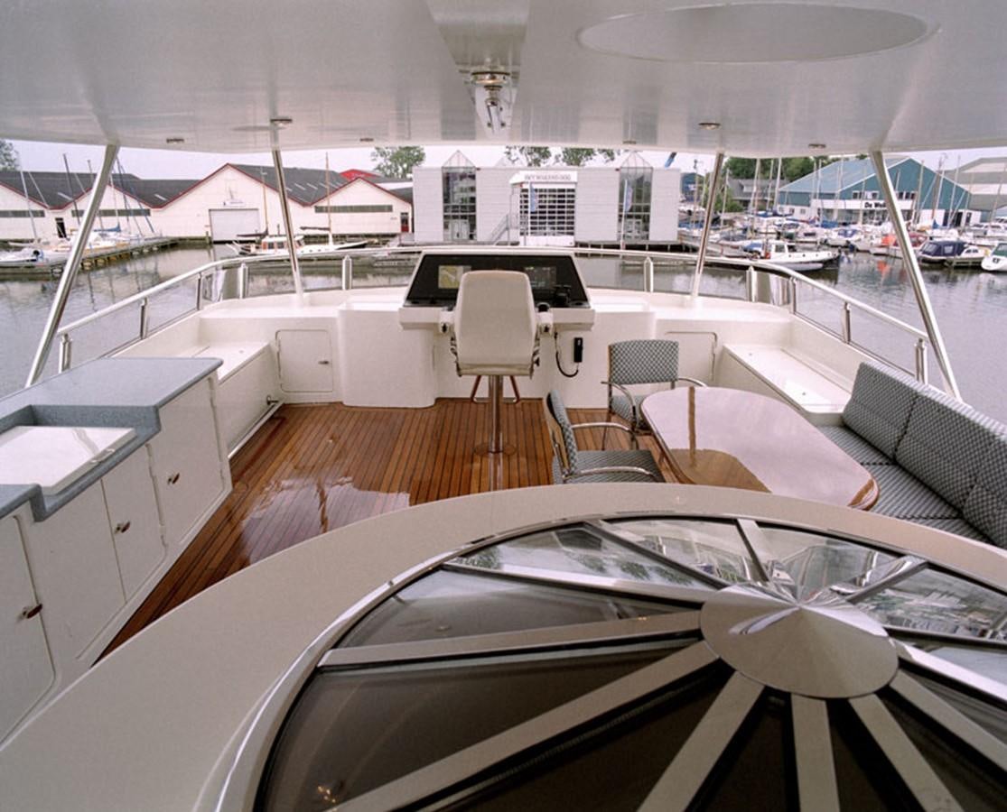 a large room with a table and chairs and a large window aboard MAVERICK Yacht for Sale