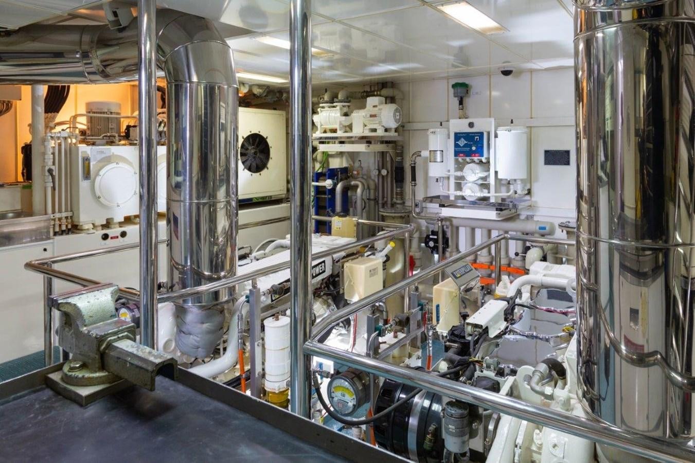 a room with machinery aboard MAVERICK Yacht for Sale