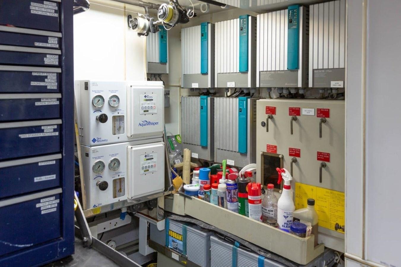 a laboratory with equipment and shelves aboard MAVERICK Yacht for Sale