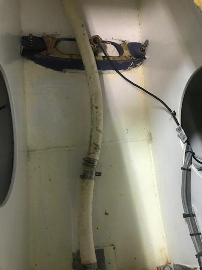 a close-up of a pipe aboard MAVERICK Yacht for Sale