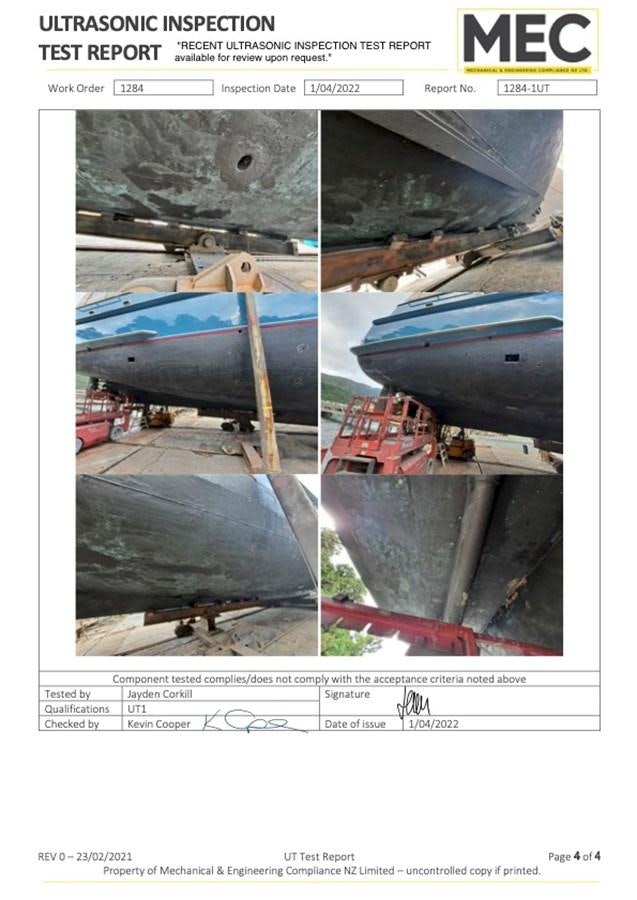 calendar aboard MAVERICK Yacht for Sale