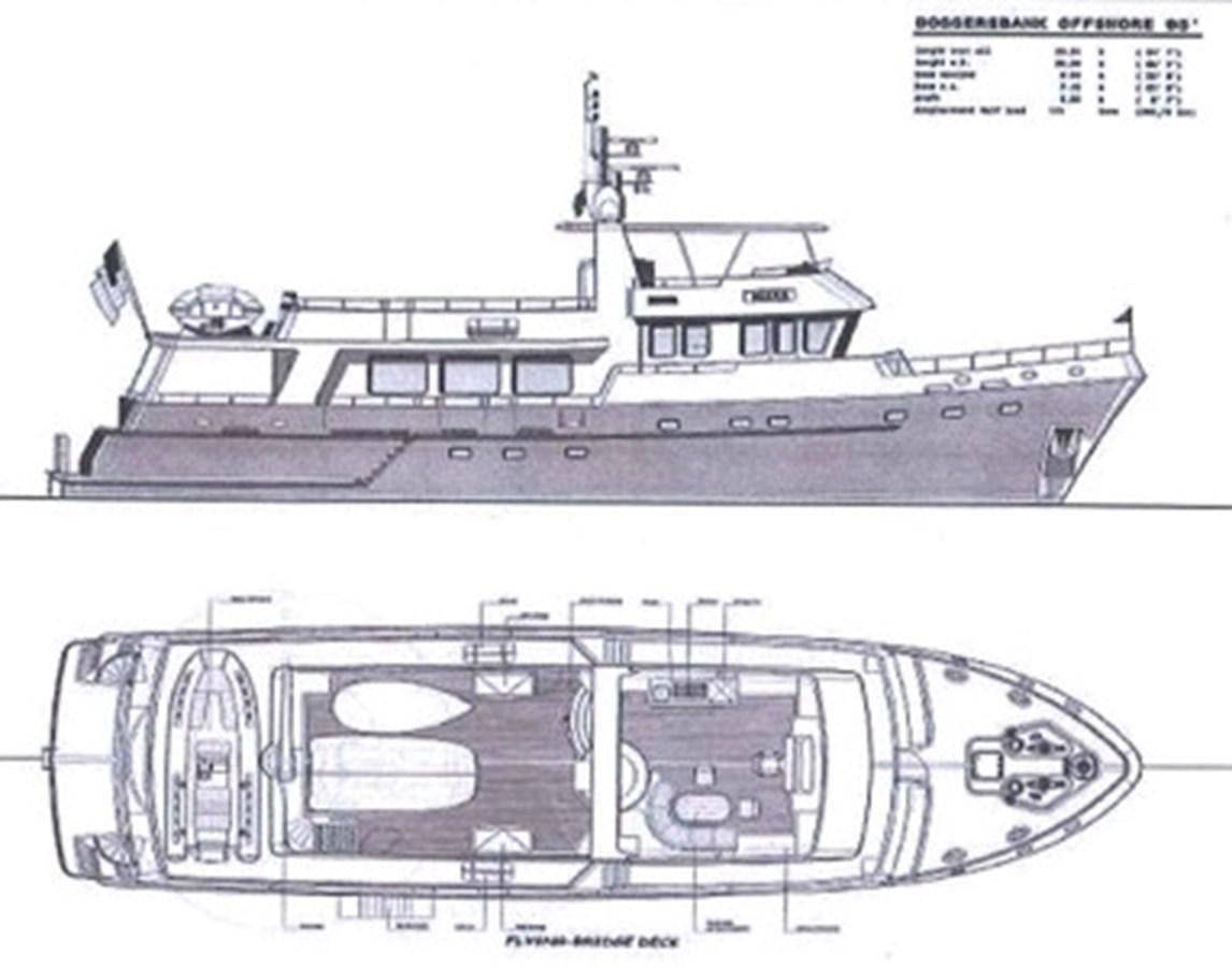 diagram, engineering drawing aboard MAVERICK Yacht for Sale