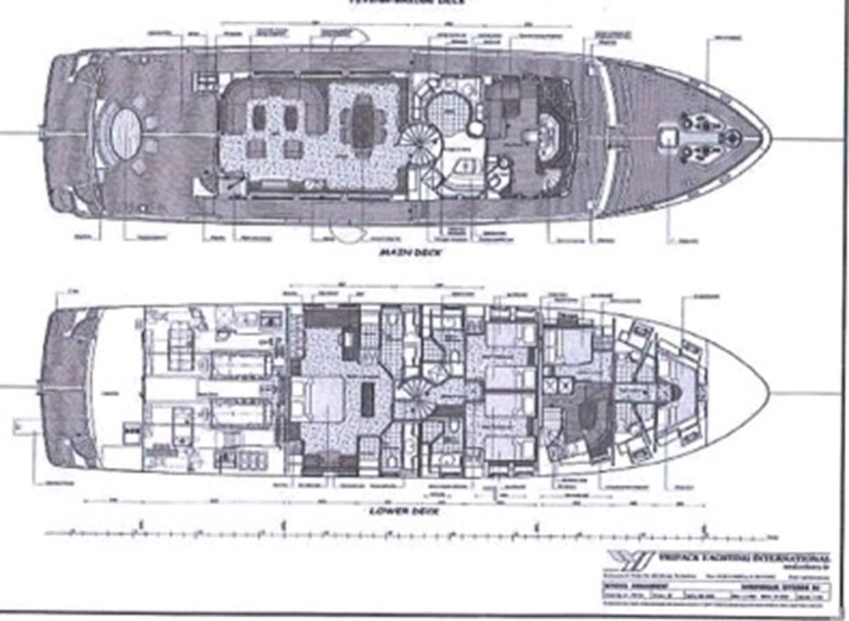 diagram, engineering drawing aboard MAVERICK Yacht for Sale