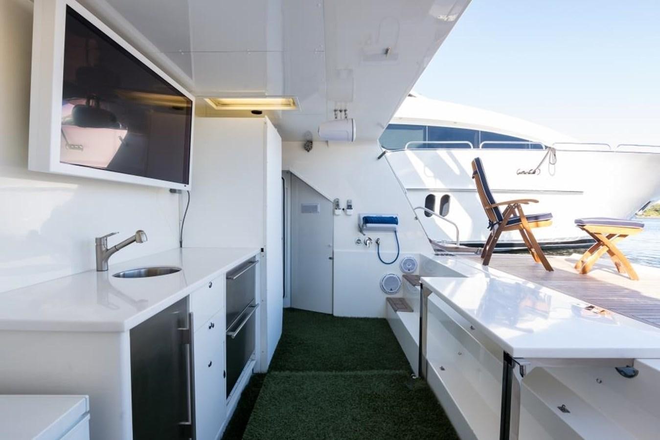 a kitchen with a sink and a faucet aboard TOMORROW WE RIDE Yacht for Sale