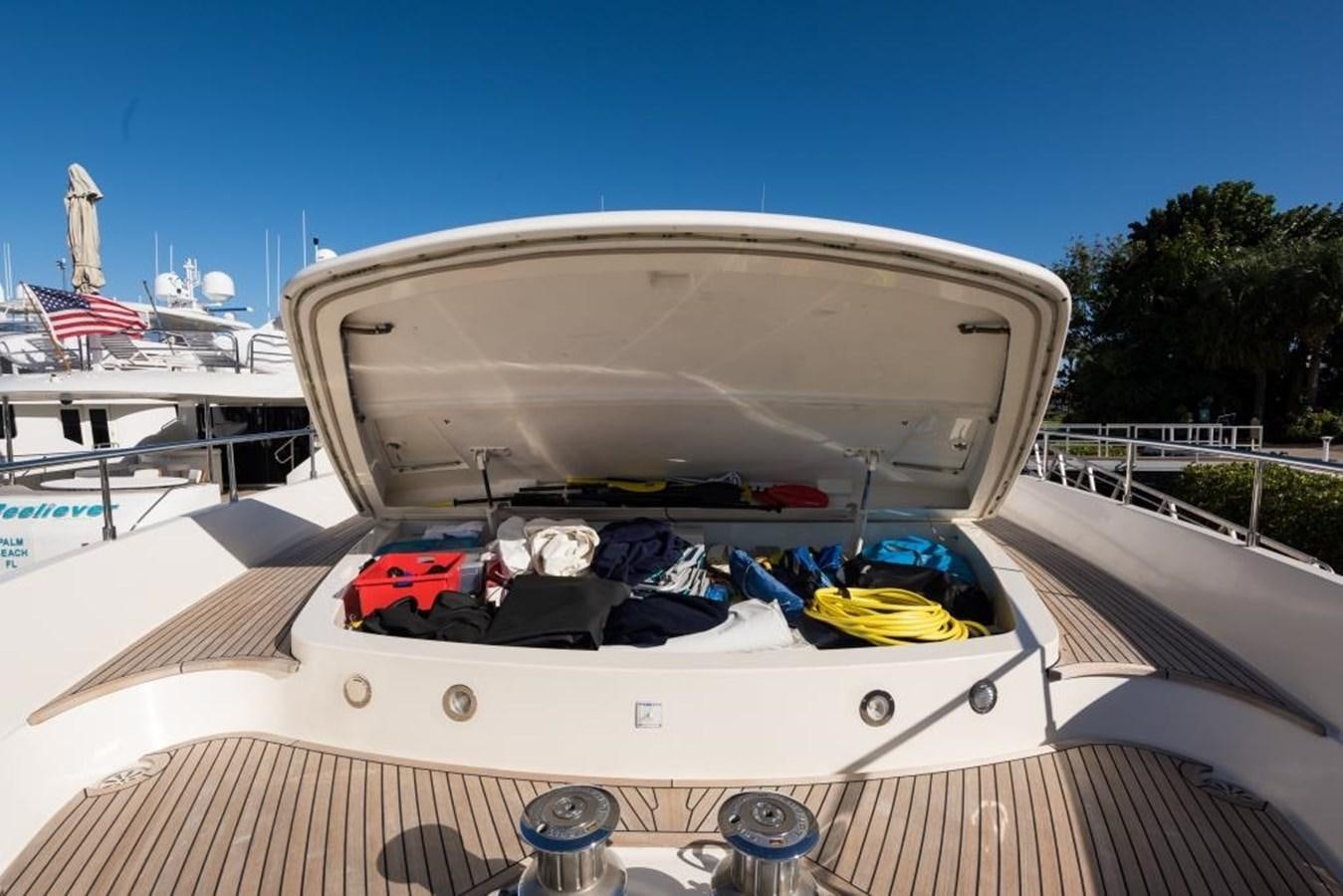 a large white tent with a group of kayaks on it aboard TOMORROW WE RIDE Yacht for Sale