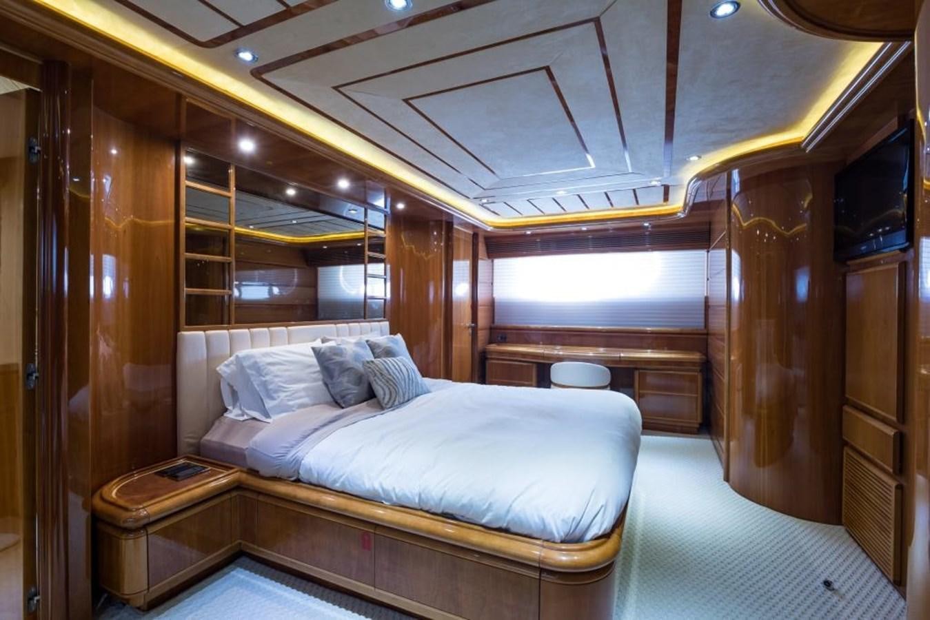 a bed in a room aboard TOMORROW WE RIDE Yacht for Sale