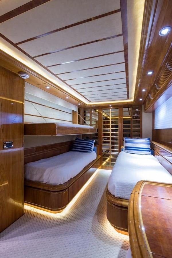a room with bunk beds aboard TOMORROW WE RIDE Yacht for Sale
