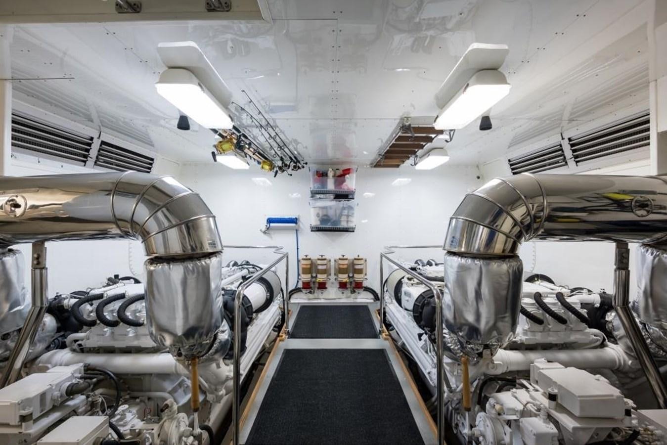 a large space shuttle in a hangar aboard TOMORROW WE RIDE Yacht for Sale