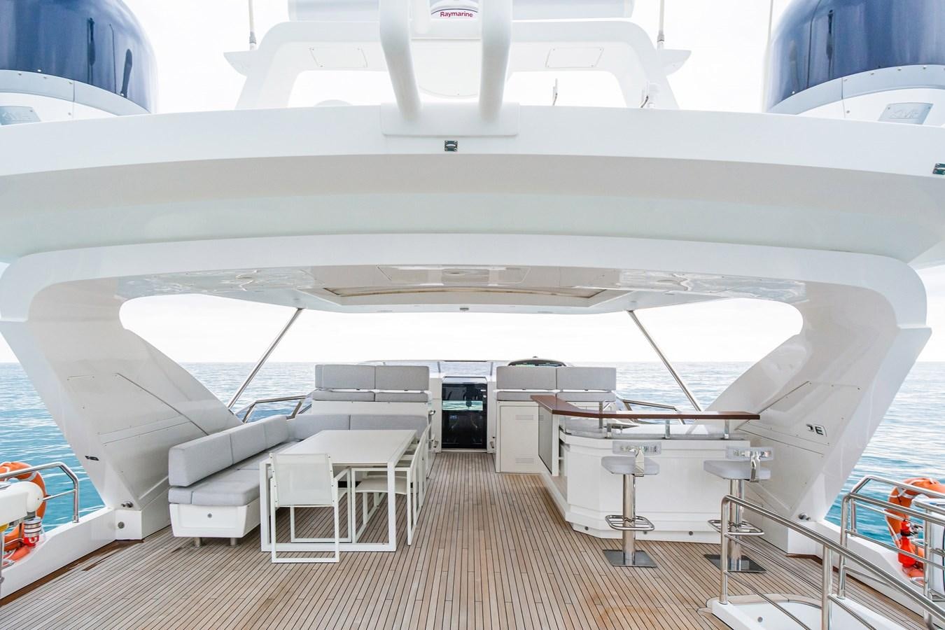 a large white boat aboard SOLSTICE Yacht for Sale
