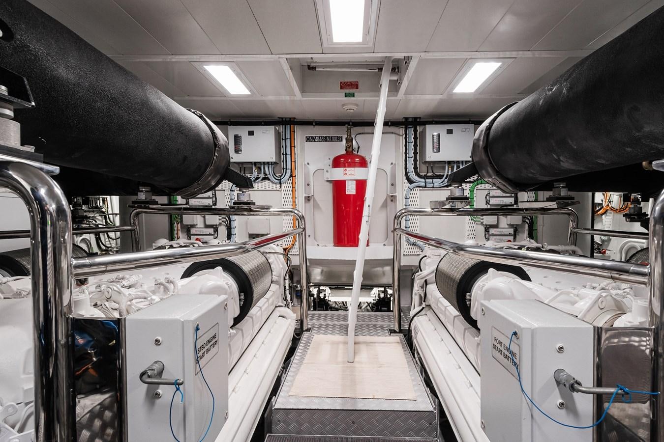 a room with machinery aboard SOLSTICE Yacht for Sale