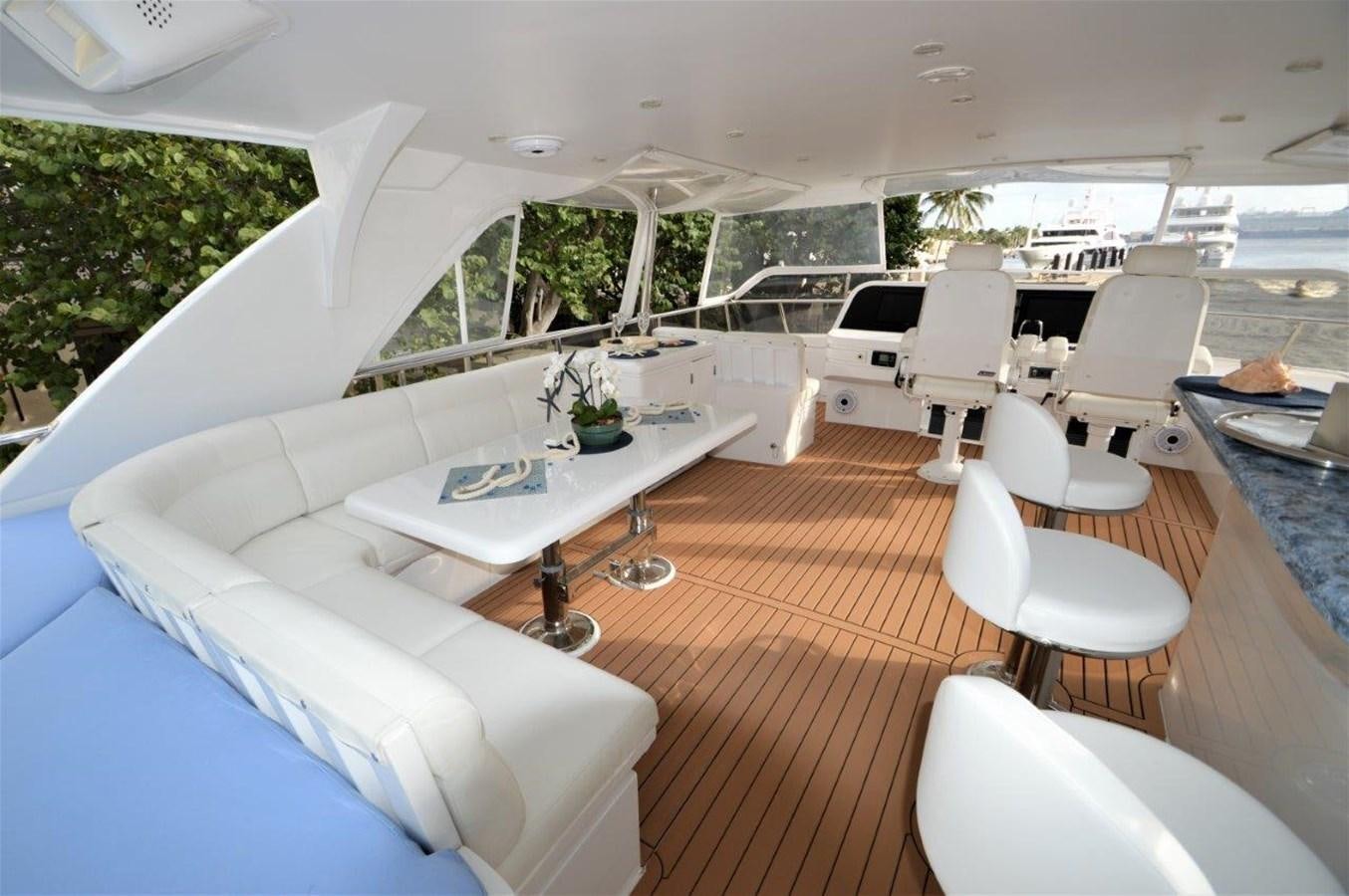 a room with white chairs and tables aboard TRIPLE NET Yacht for Sale
