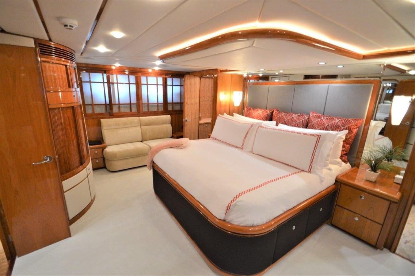 a bed in a room aboard TRIPLE NET Yacht for Sale