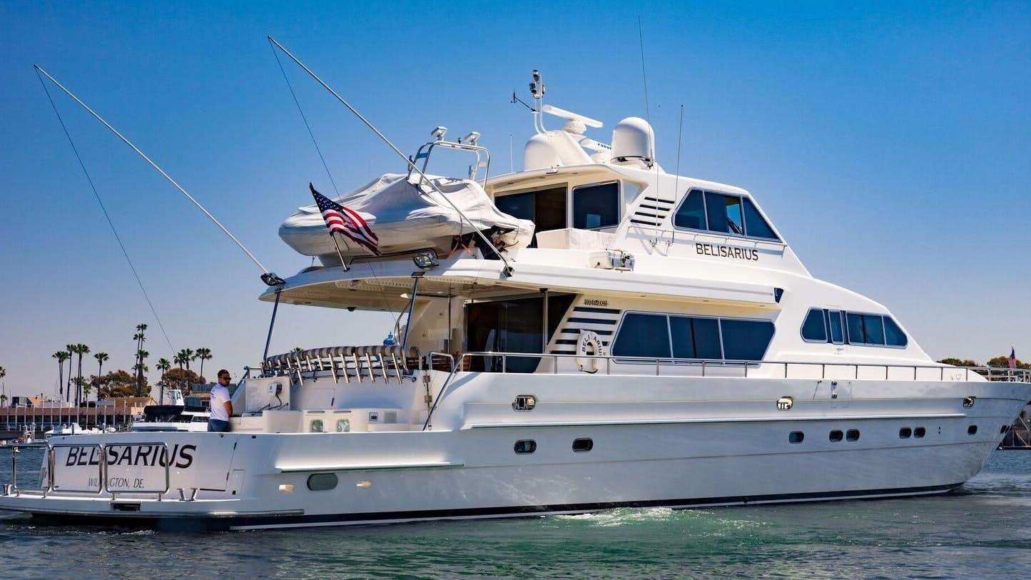 a boat on the water aboard BELISARIUS Yacht for Sale