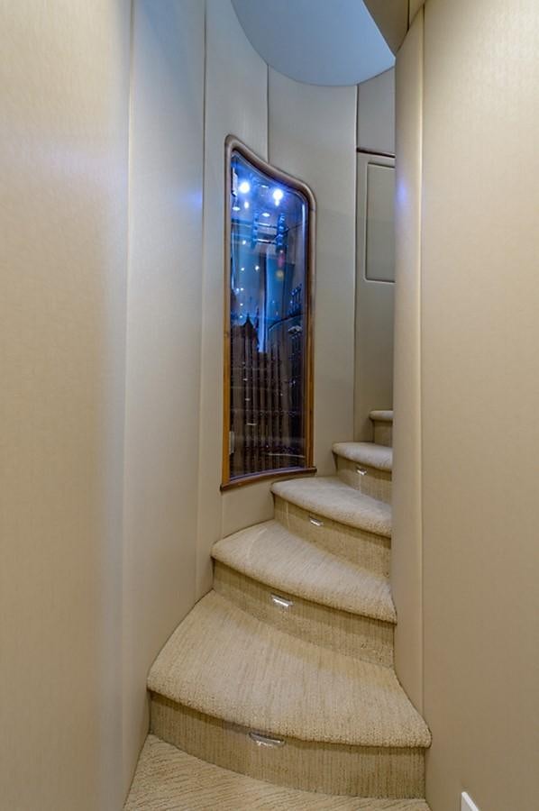 a stairway leading to a door aboard BANGARANG Yacht for Sale