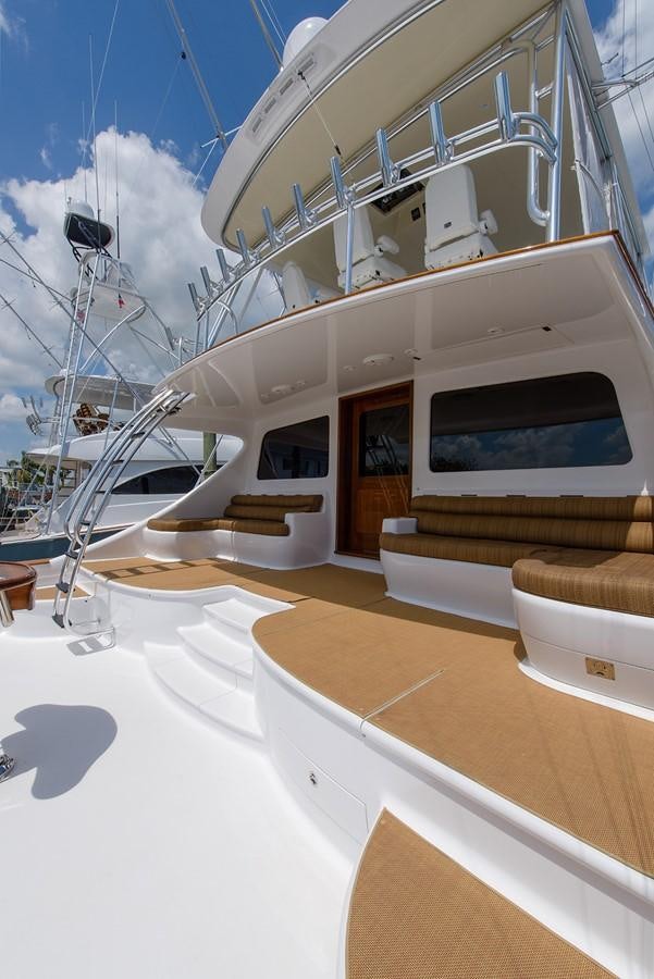 a room with a staircase and a glass ceiling aboard BANGARANG Yacht for Sale