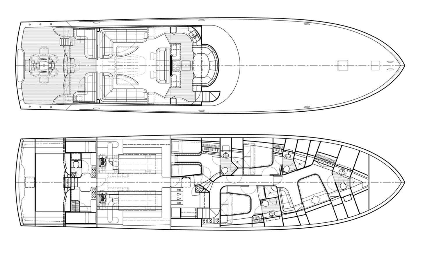 diagram, engineering drawing aboard BANGARANG Yacht for Sale