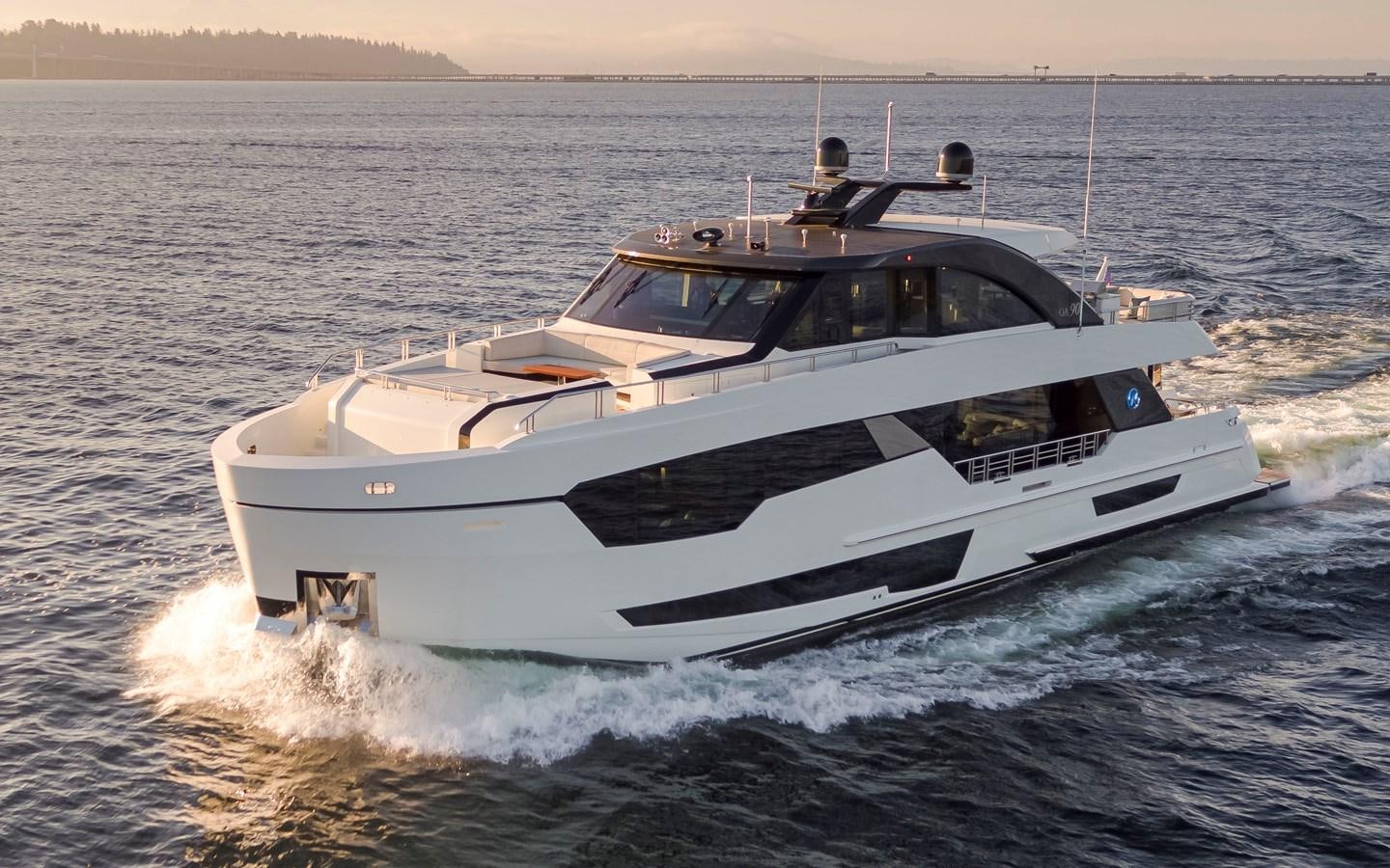 a white yacht in the water aboard 90R03 Yacht for Sale