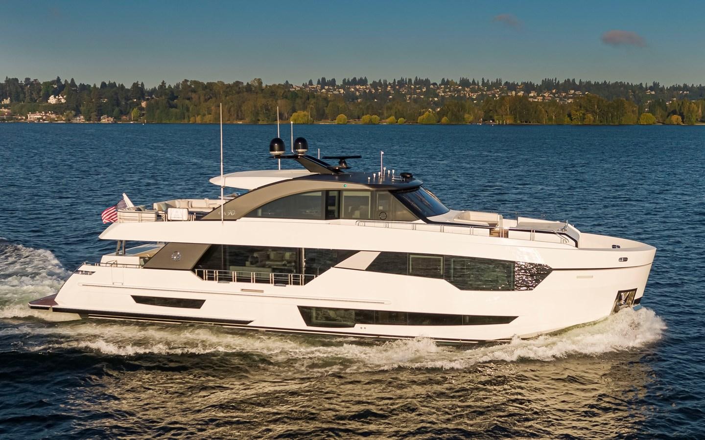 a boat on the water aboard 90R03 Yacht for Sale