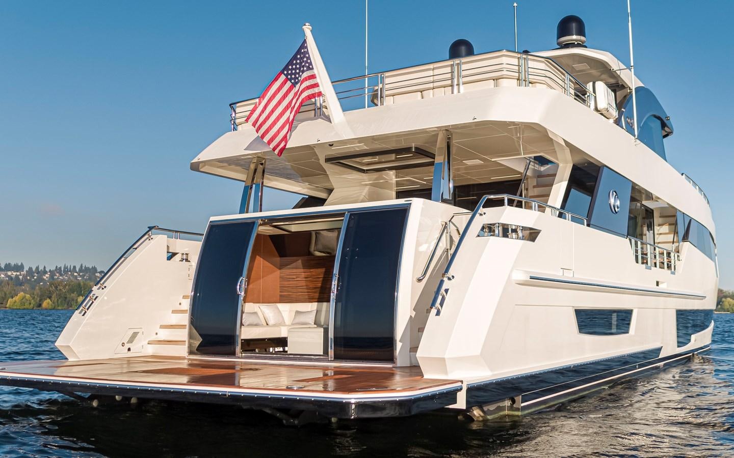 a large boat on the water aboard 90R03 Yacht for Sale