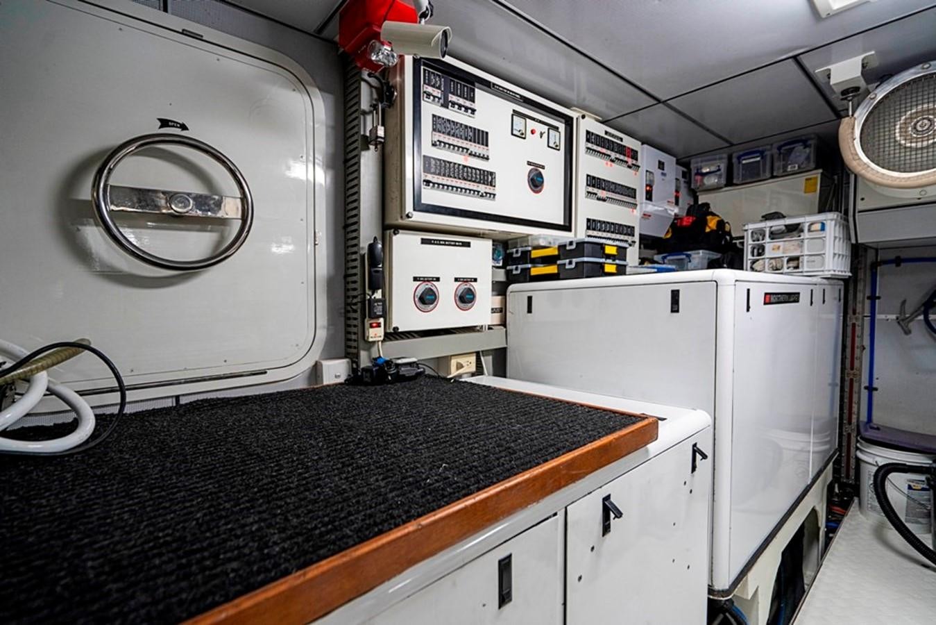 a large machine in a room aboard GRAND LEGACY Yacht for Sale