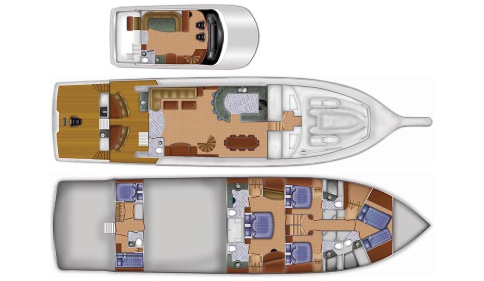 a group of different colored bags aboard GRAND LEGACY Yacht for Sale