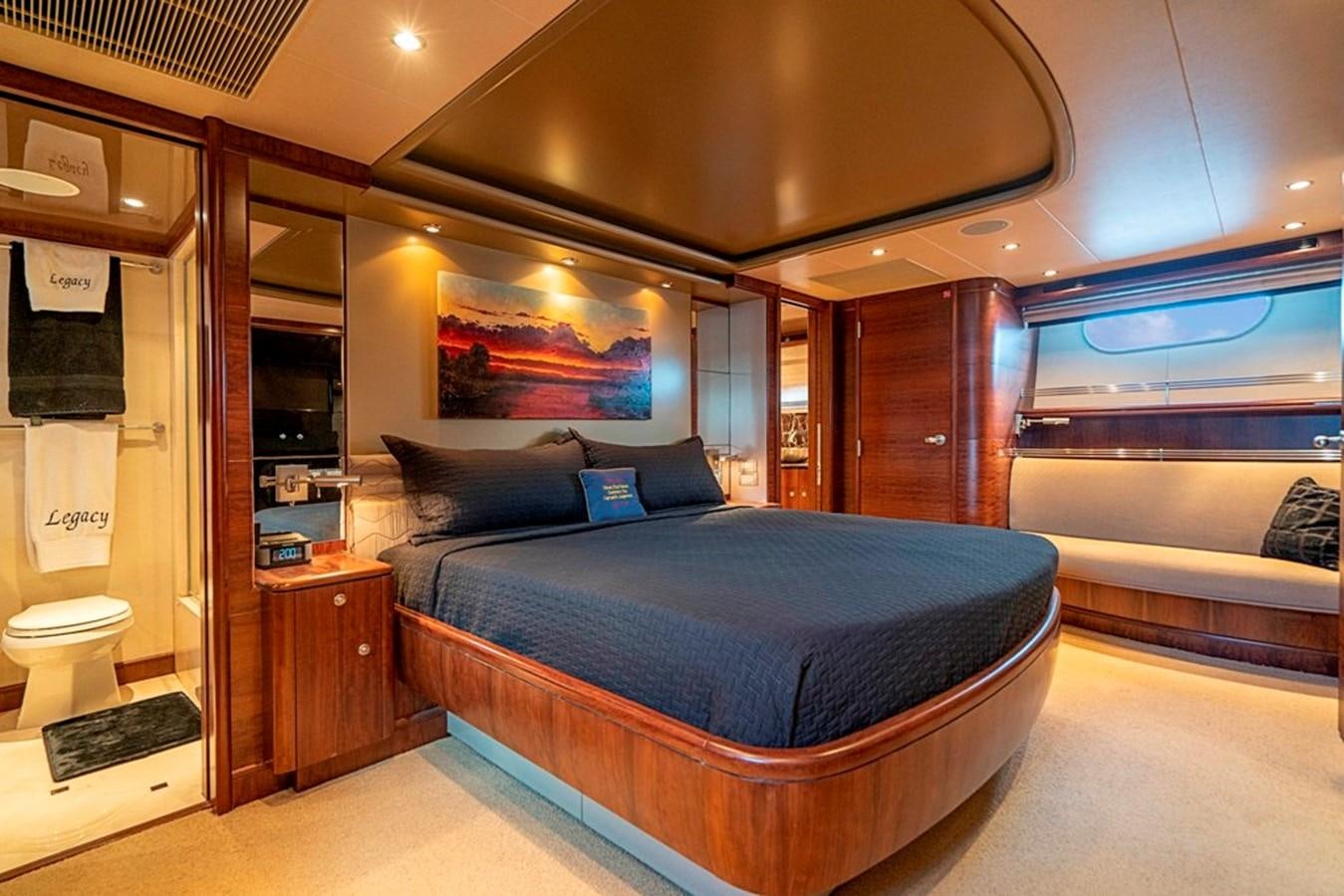 a bed in a room aboard GRAND LEGACY Yacht for Sale