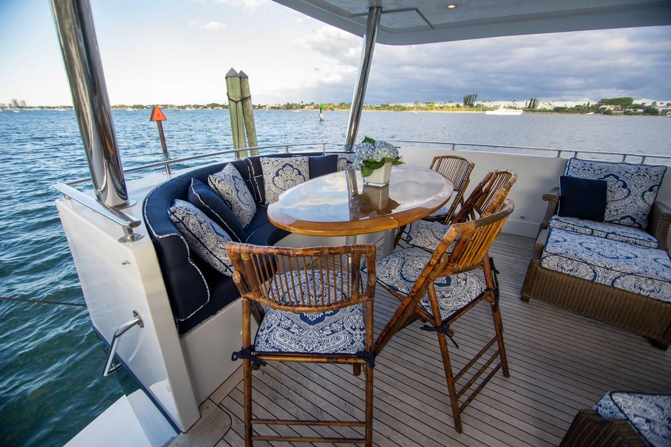 a table and chairs on a boat aboard NEXT DEAL Yacht for Sale