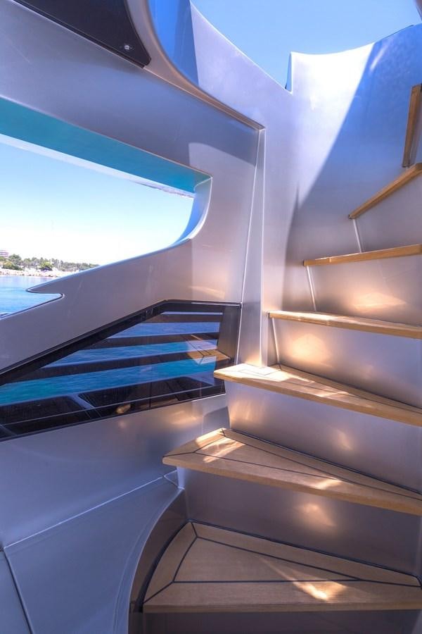 a view of the sky from the inside of a building aboard ONE Yacht for Sale