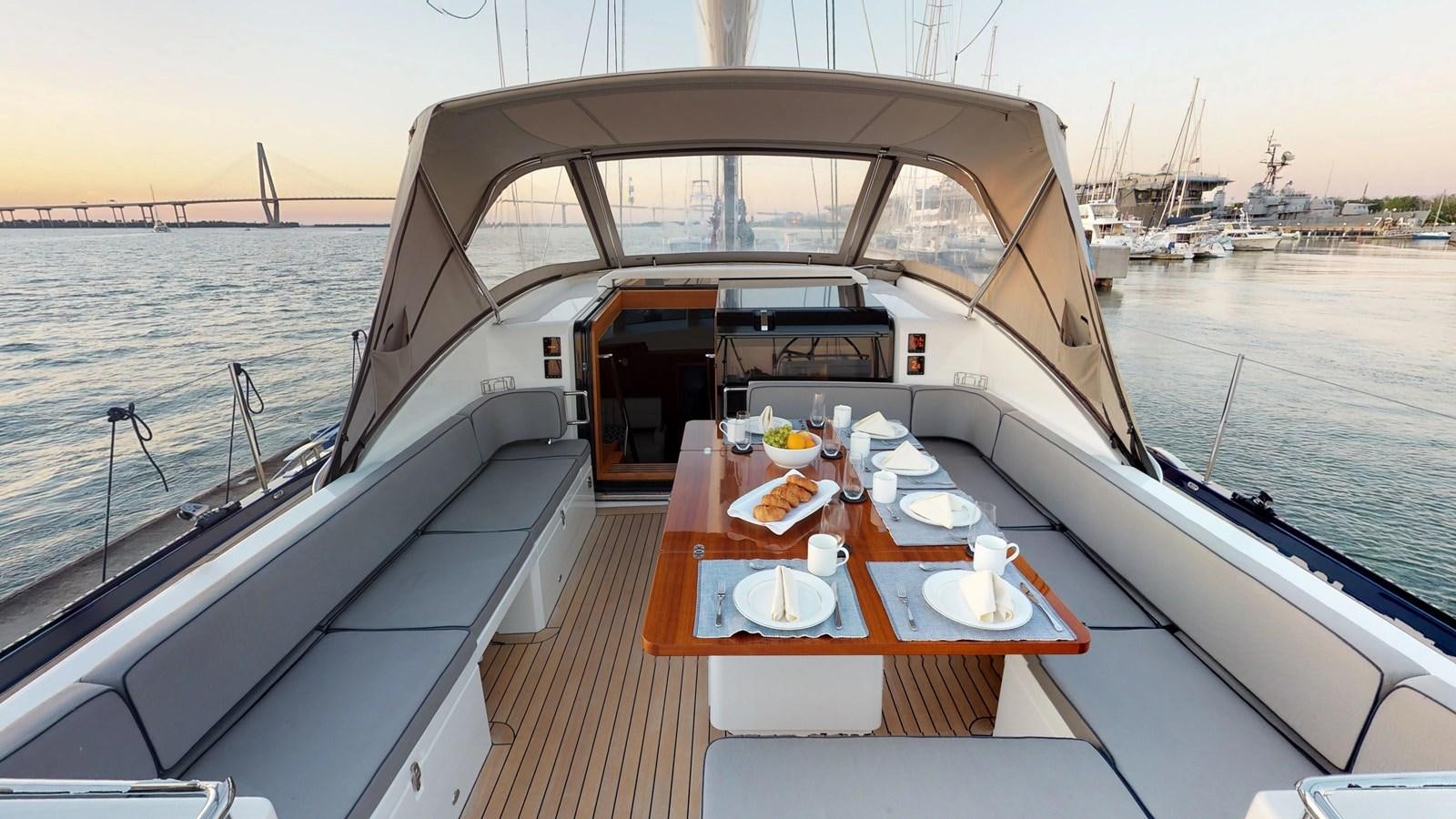 a boat on the water aboard AYNI Yacht for Sale
