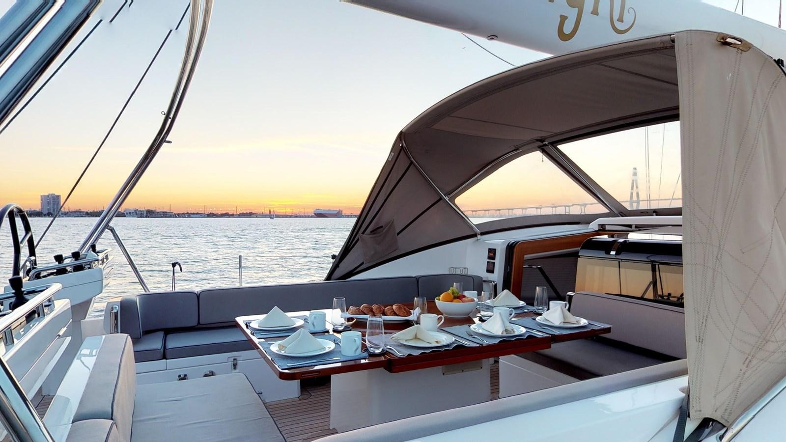 a boat on the water aboard AYNI Yacht for Sale