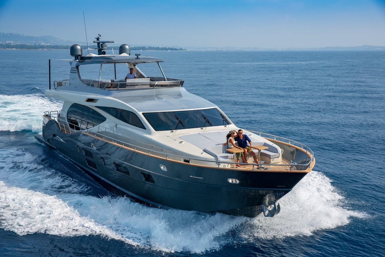 a boat on the water aboard CANADOS 888 EVO Yacht for Sale