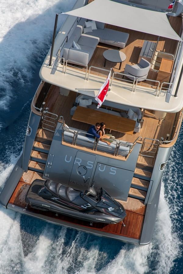 a boat with a person sitting on it aboard CANADOS 888 EVO Yacht for Sale
