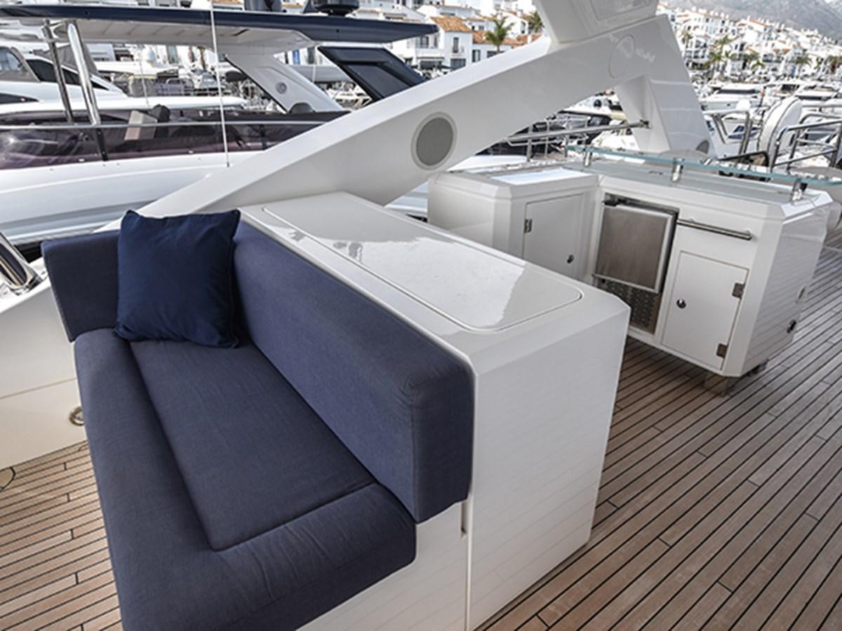 a couch on a deck aboard KYRENIA Yacht for Sale