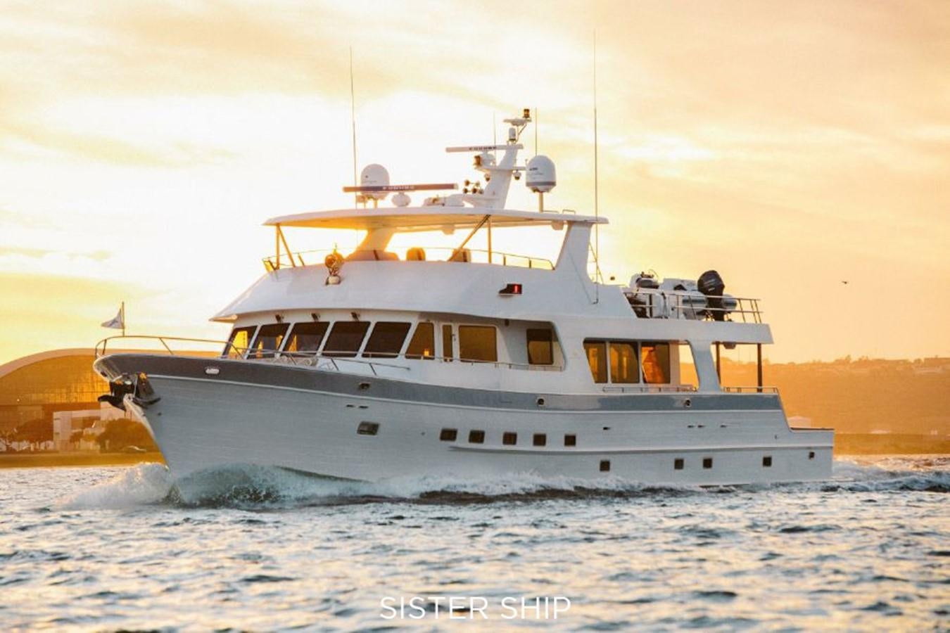 a white boat in the water aboard 880 CPMY Yacht for Sale