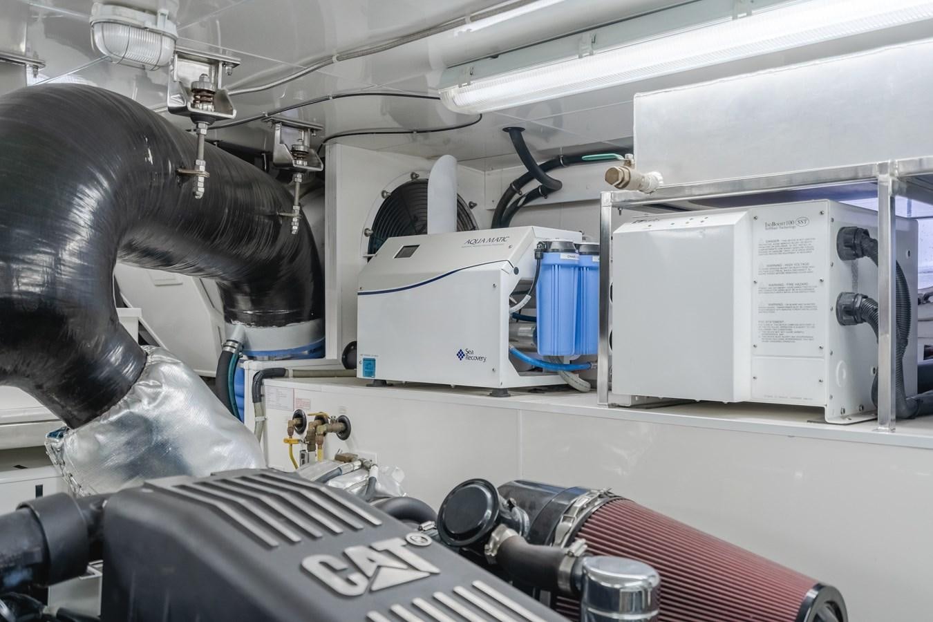 a large metal bull statue aboard HAWK EYE  Yacht for Sale