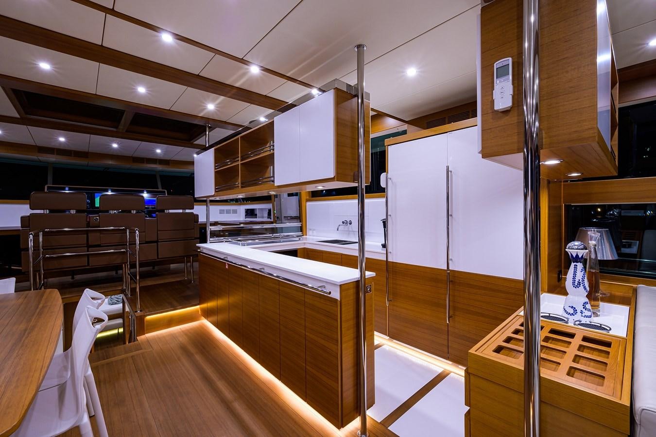 a large room with a large display aboard CHREEDO Yacht for Sale