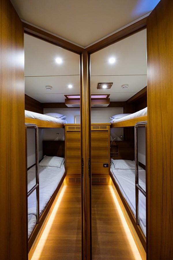 a room with bunk beds aboard CHREEDO Yacht for Sale