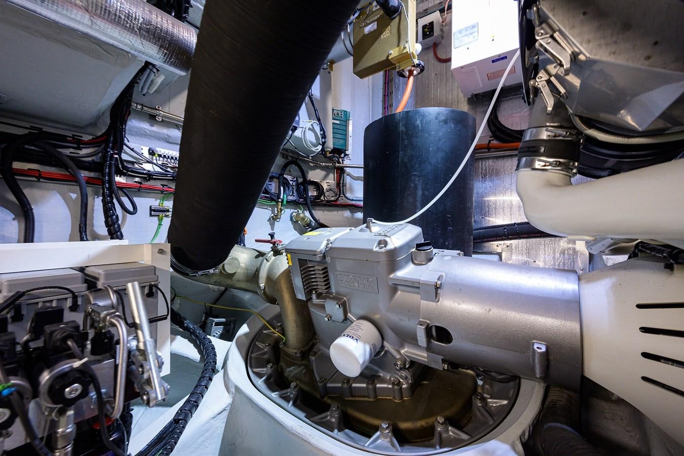 a close-up of a car engine aboard CHREEDO Yacht for Sale