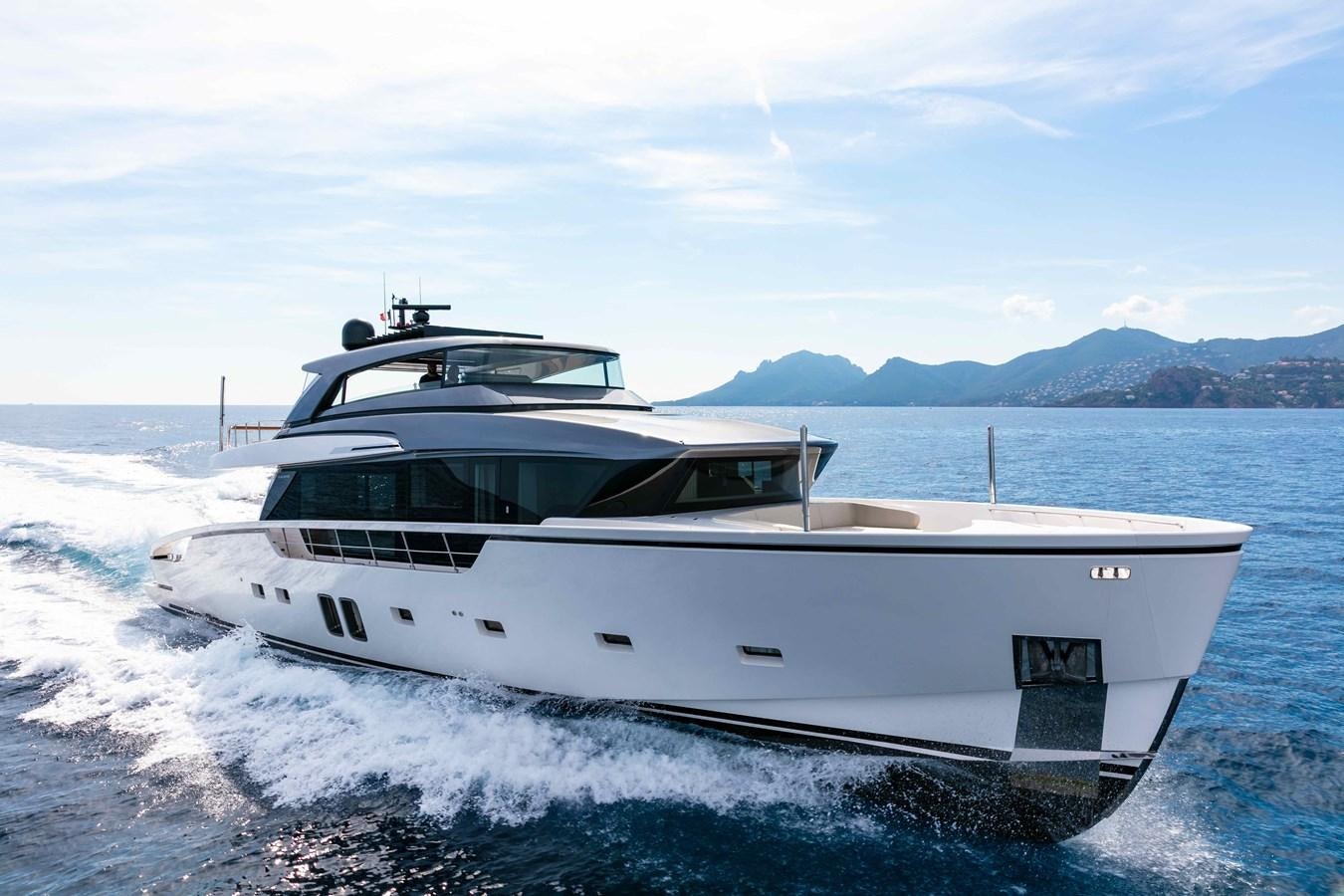 a white yacht on the water aboard SANLORENZO SL86/678 Yacht for Sale