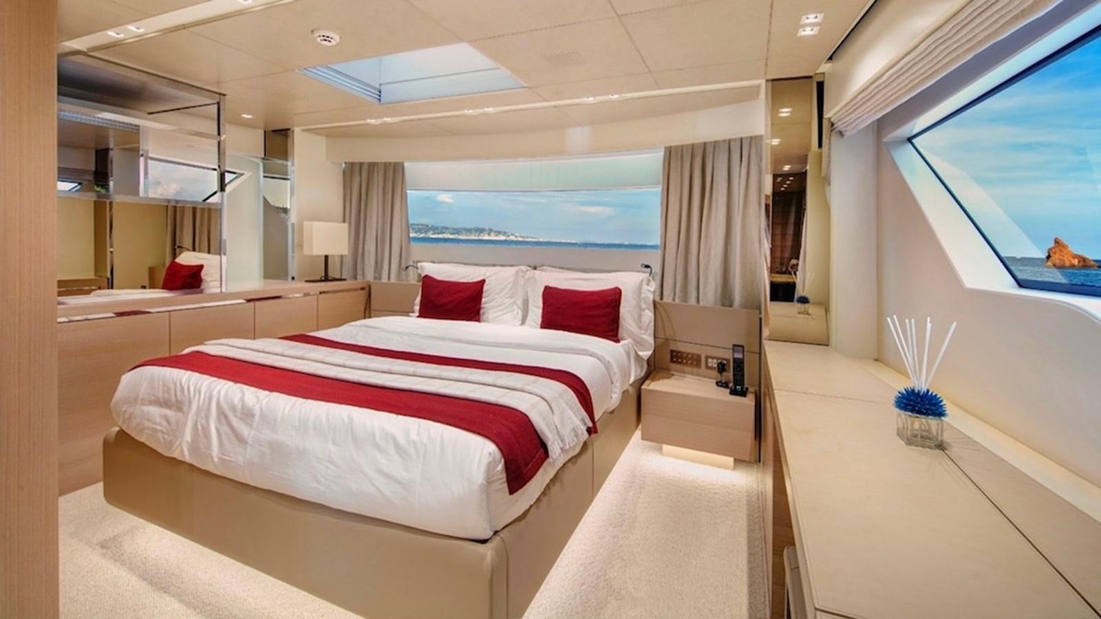 a room with a bed and a tv aboard SANLORENZO SL86/678 Yacht for Sale