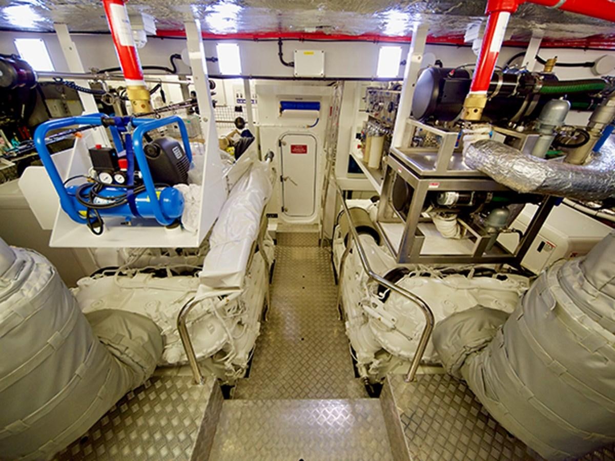 a room with a person in a hospital bed aboard LADY O Yacht for Sale