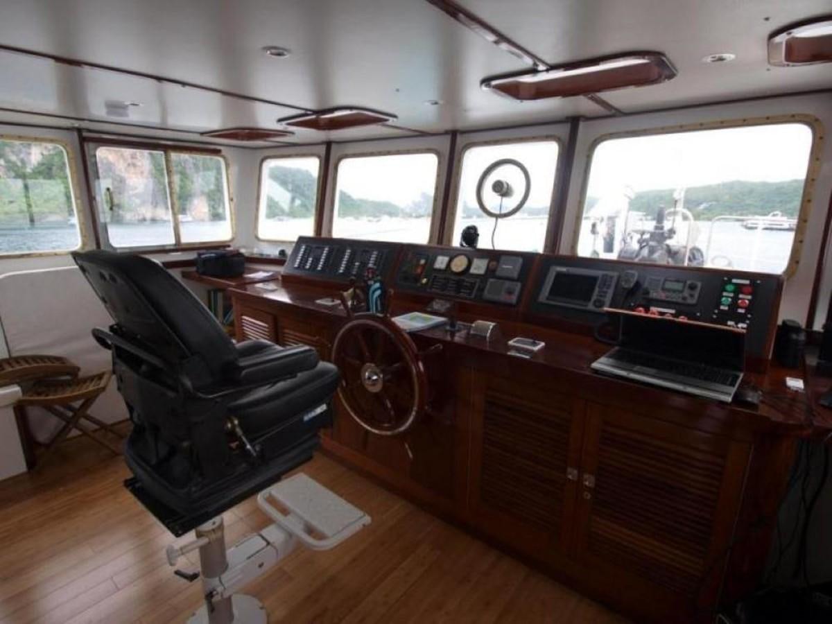 a room with a desk and computer aboard KAMA BAY Yacht for Sale