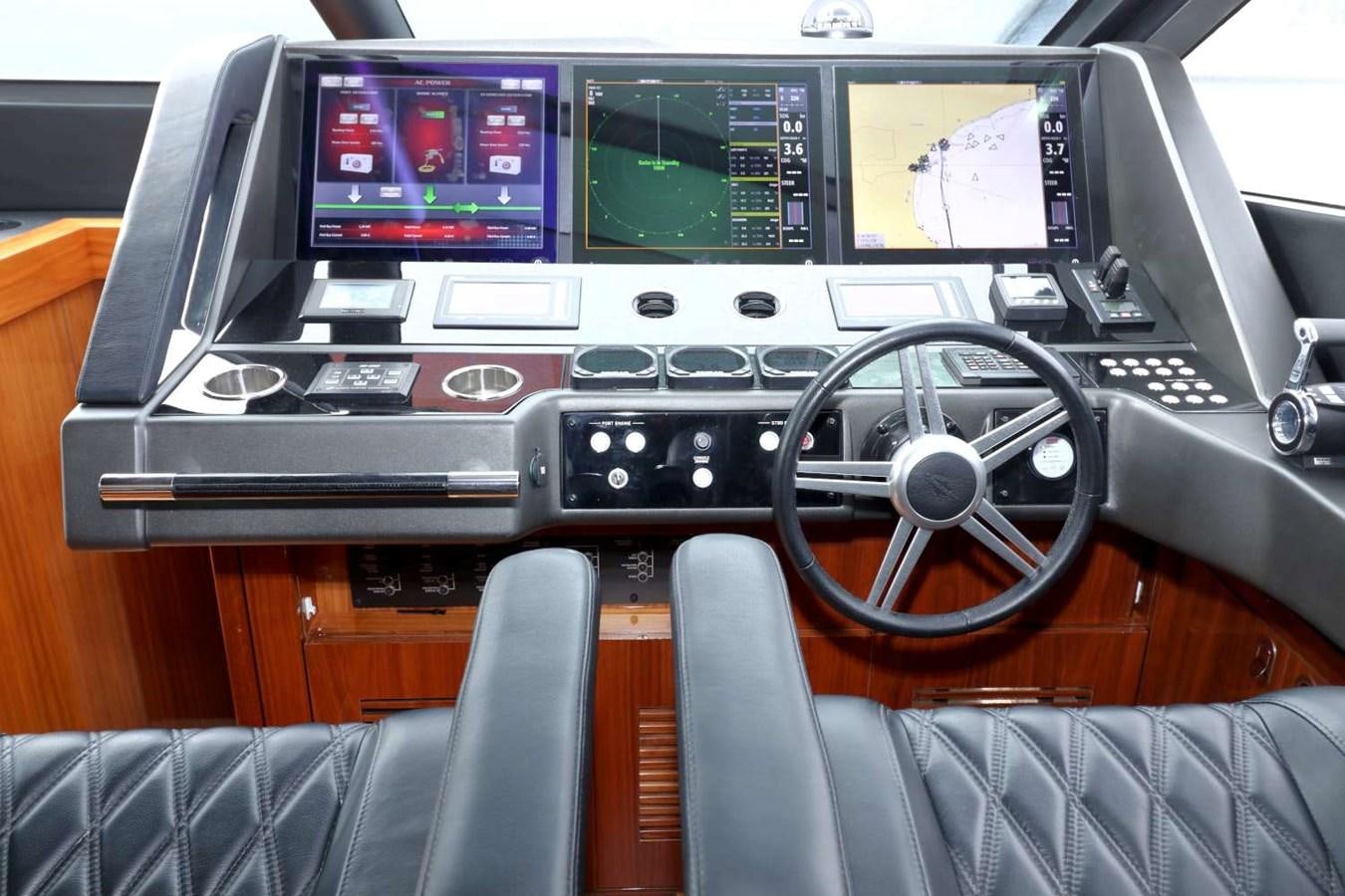 the inside of a car aboard SUNSEEKER 86 Yacht for Sale