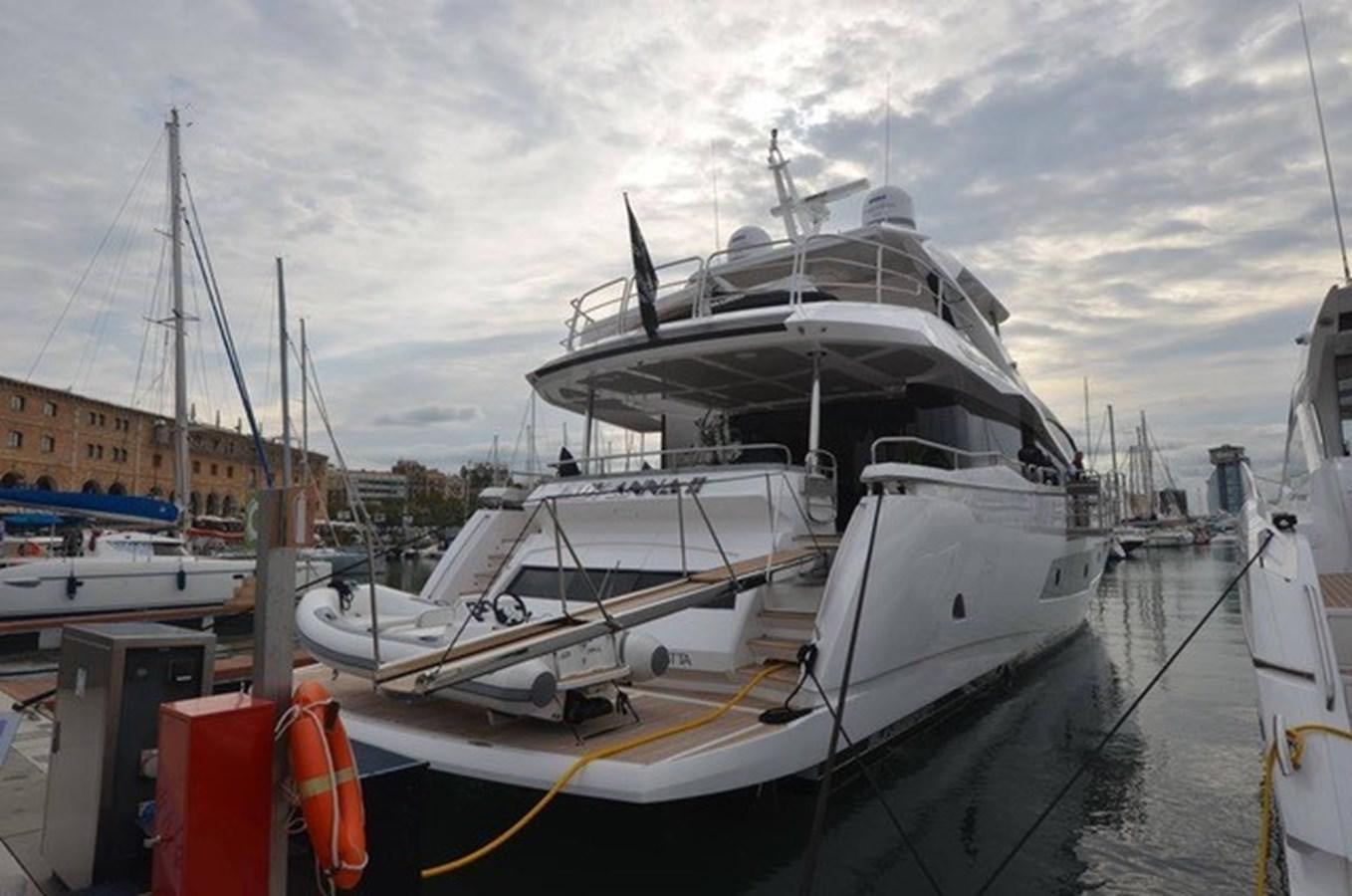 a boat docked at a pier aboard SUNSEEKER 86 Yacht for Sale