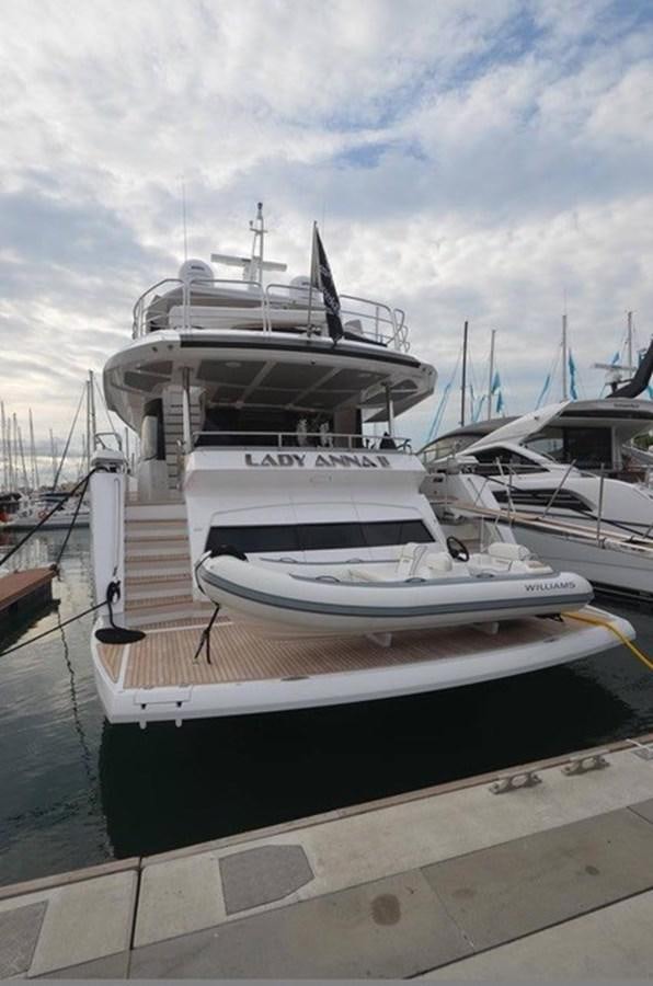 a boat docked at a pier aboard SUNSEEKER 86 Yacht for Sale