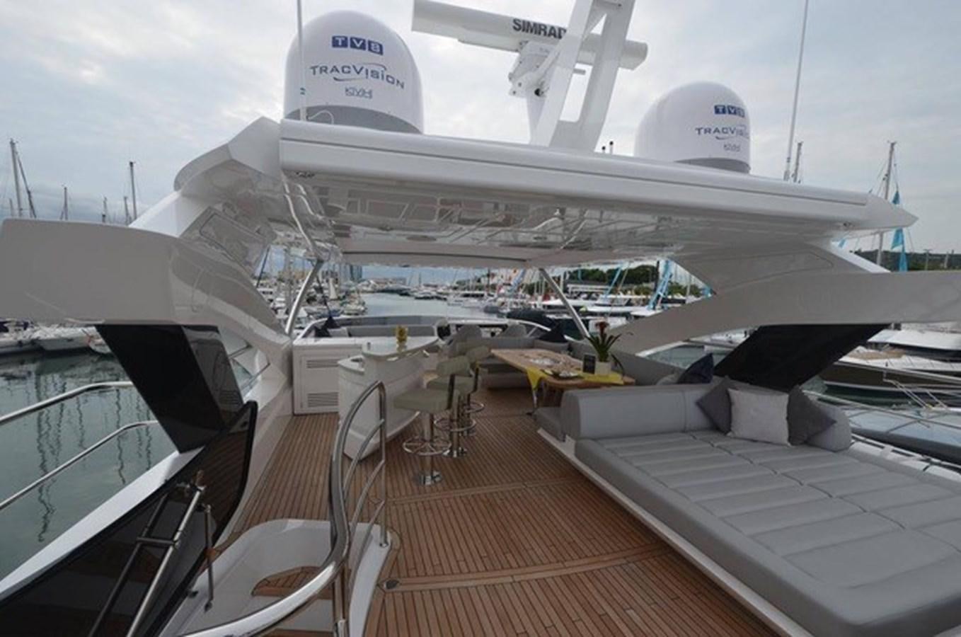 a large white ship aboard SUNSEEKER 86 Yacht for Sale